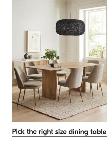 Design crew - pick the right size dining table